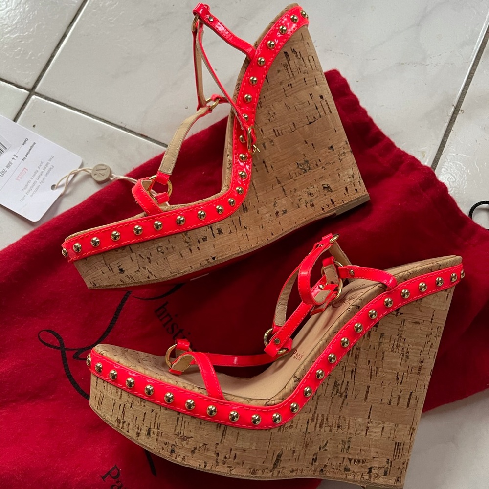 Christian louboutin wedge sandals